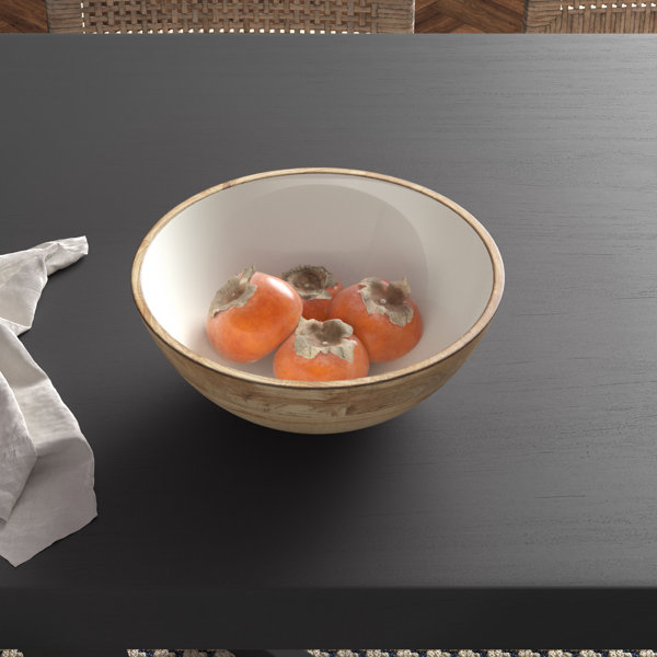 Joss & Main Alina Lathey Wood and Enamel Salad Bowl Wayfair